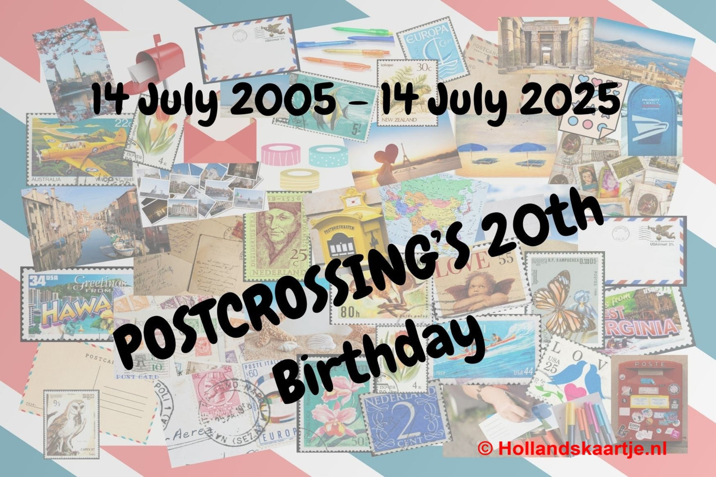 Ansichtkaart Postcrossings 20th birthday