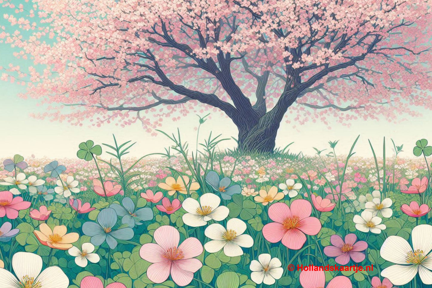 Ansichtkaart Bloemenveld