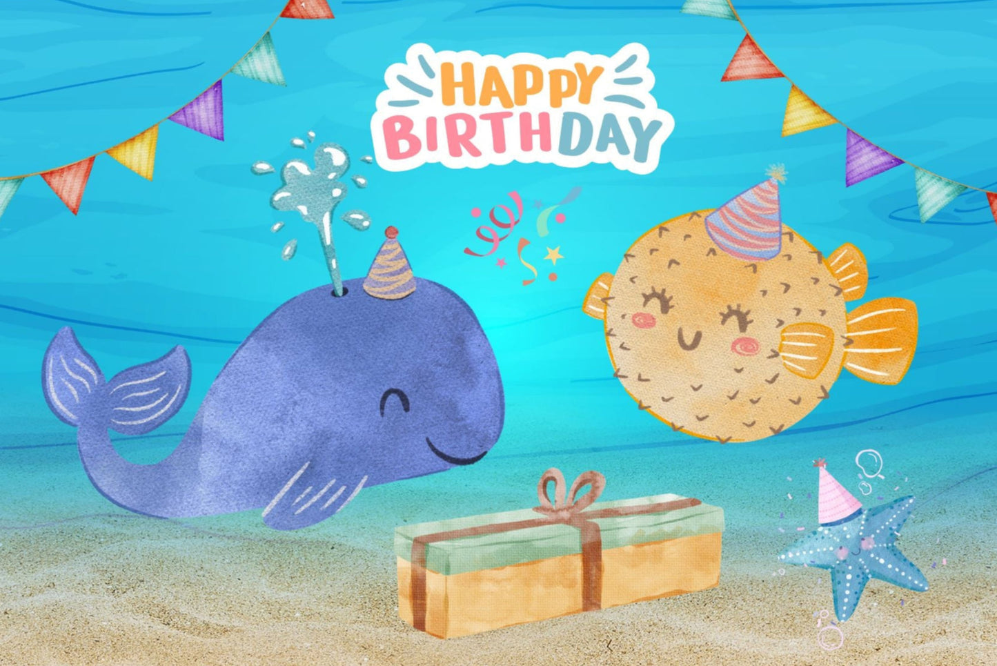 Ansichtkaart Birthday in the Sea, Postcrossing