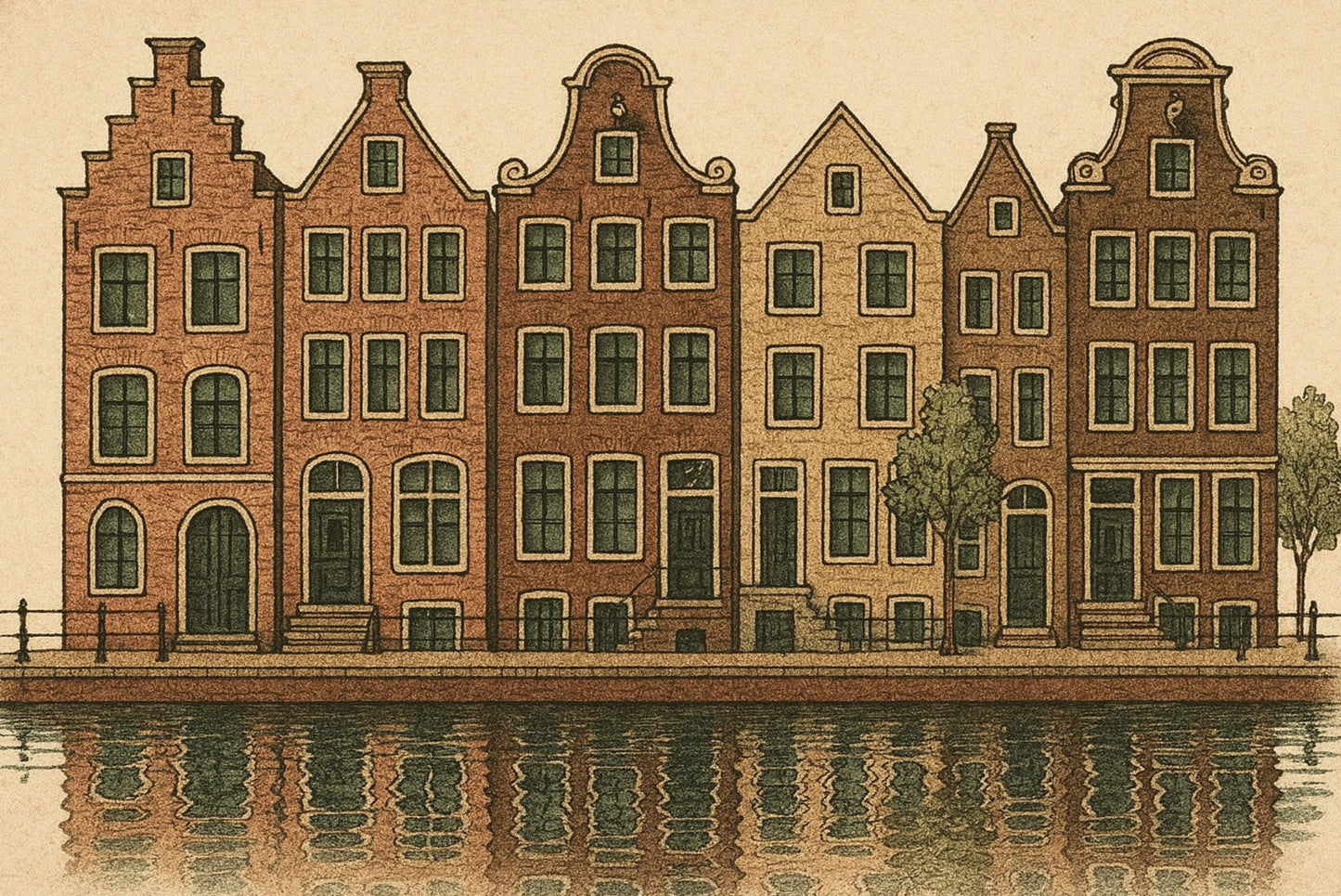 Ansichtkaart Grachtenhuizen Amsterdam