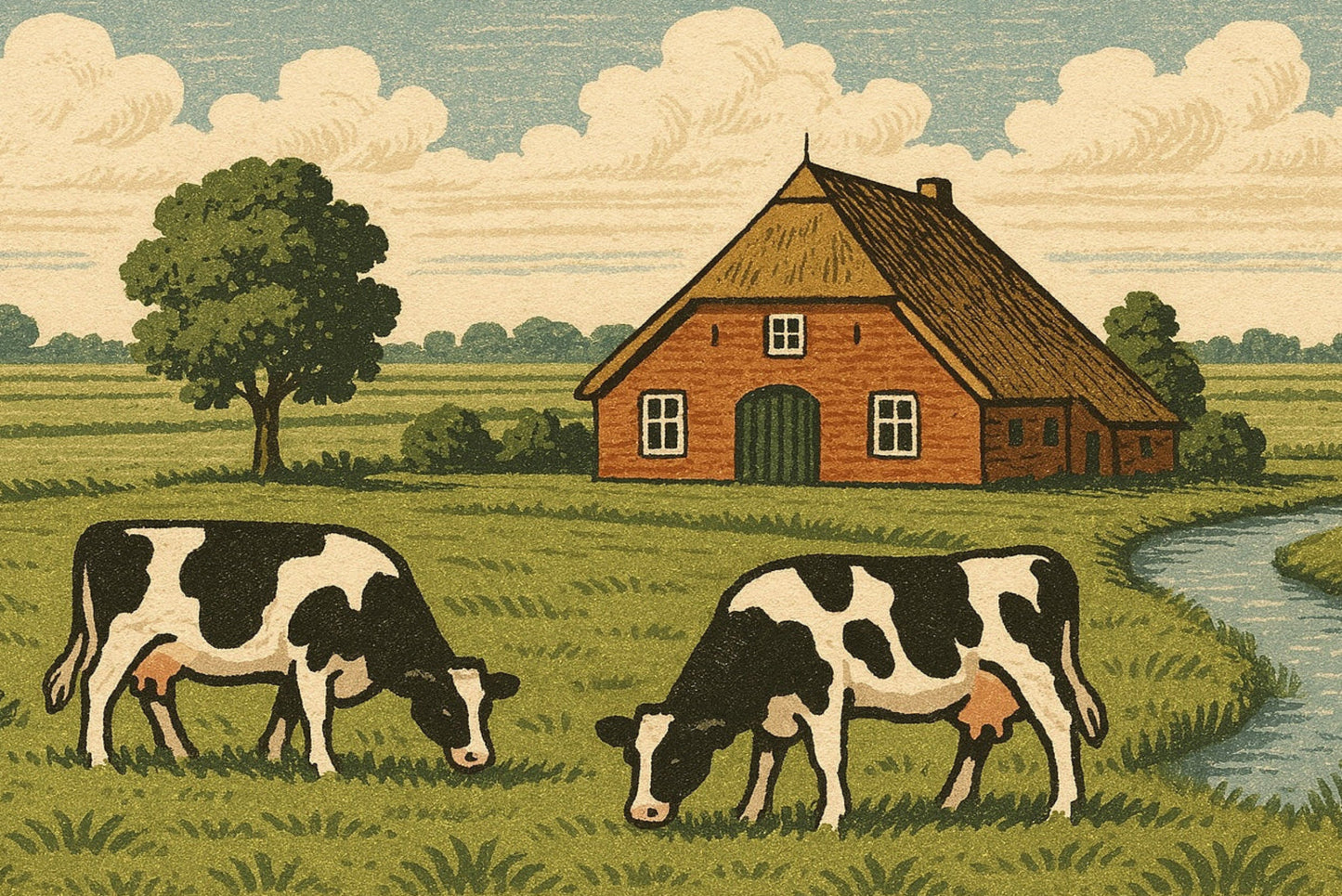 Postcard Grazing Cows