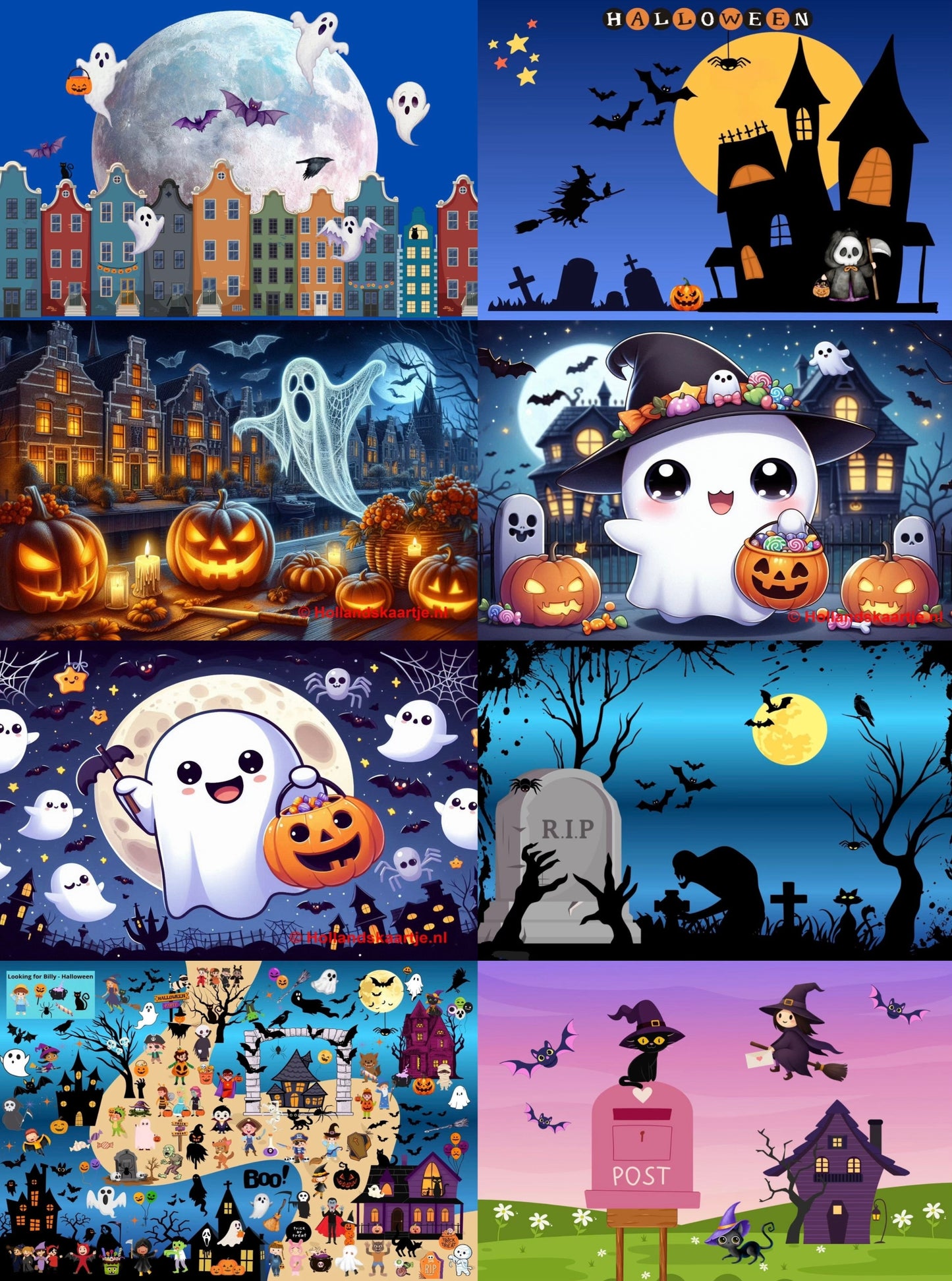 Set Halloween ansichtkaarten