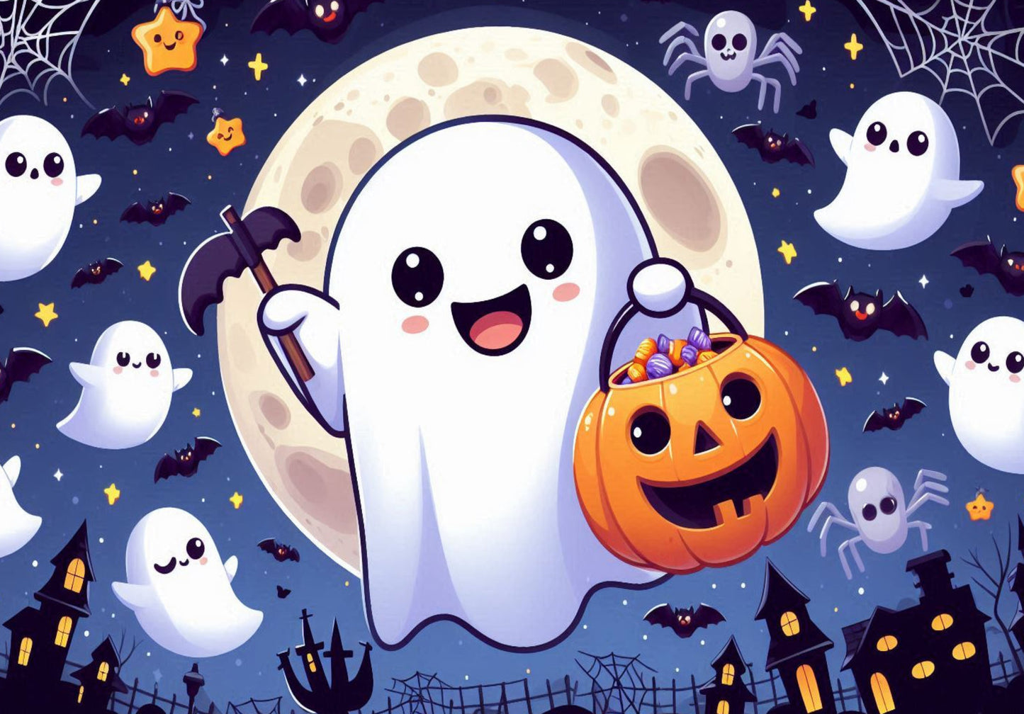 Ansichtkaart Hallowen Spokenfeest