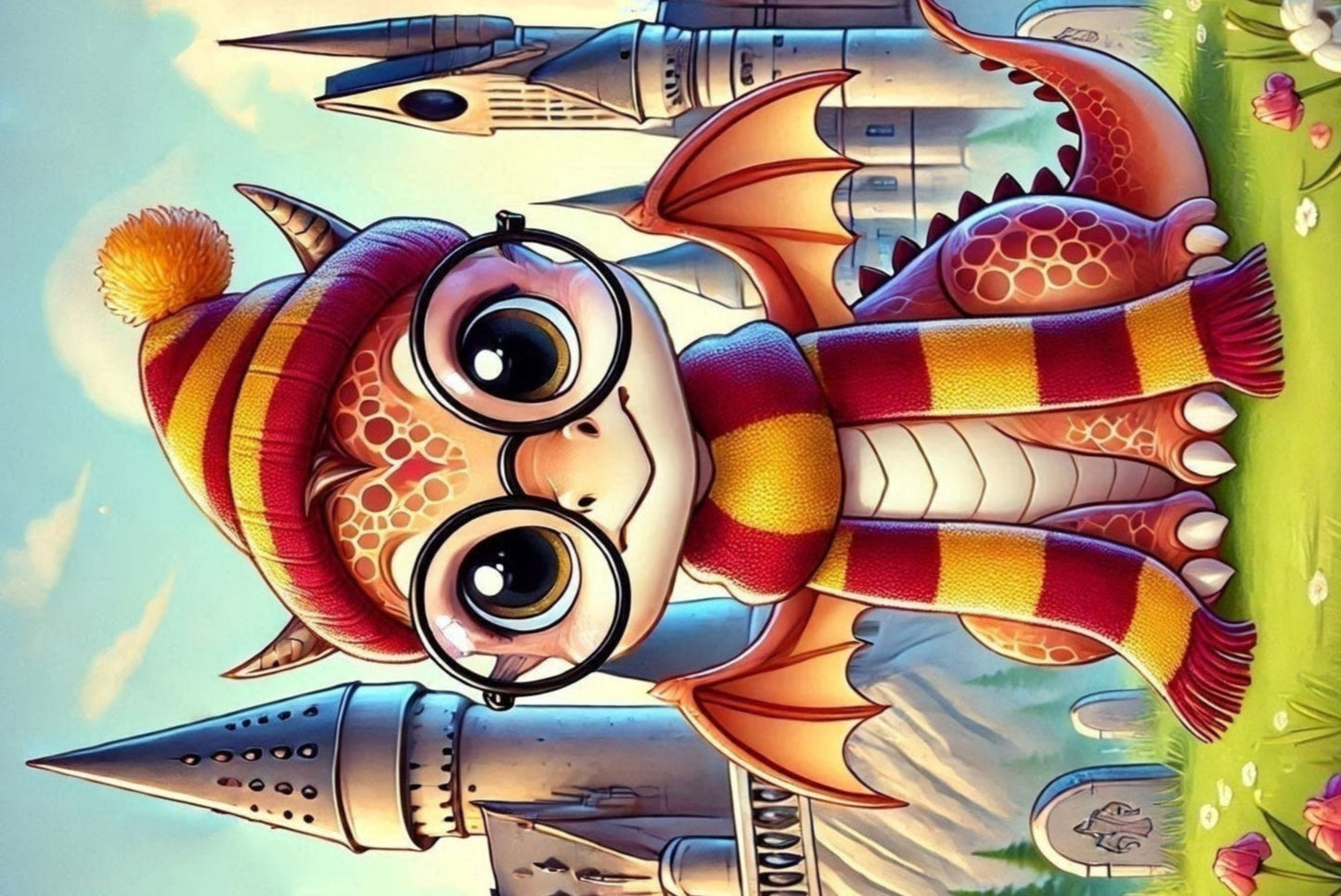 Ansichtkaart Harry Potter Draak met muts