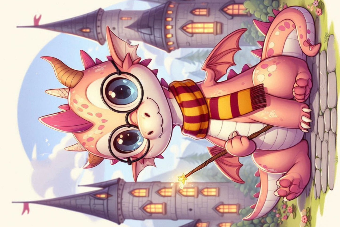 Ansichtkaart Harry Potter Draak met toverstaf