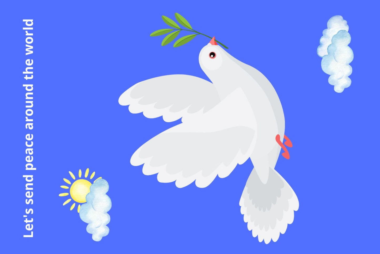 Ansichtkaart Let's send peace