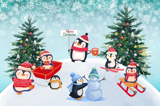 Ansichtkaart Pinguin Kerstmis
