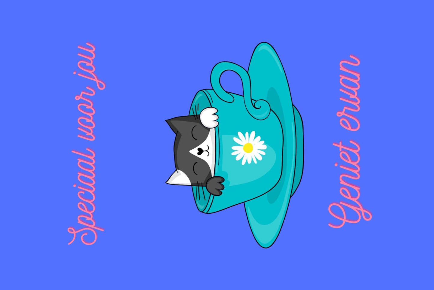 Minikaart Theekop met Kat