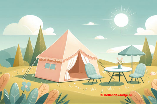 Ansichtkaart Vakantie tent, postcrossing