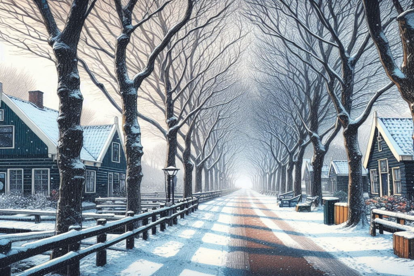 Ansichtkaart winter in nederland