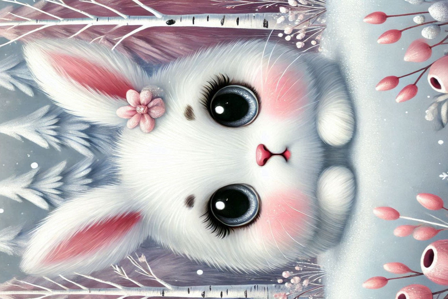 Ansichtkaart Winterdieren Konijn