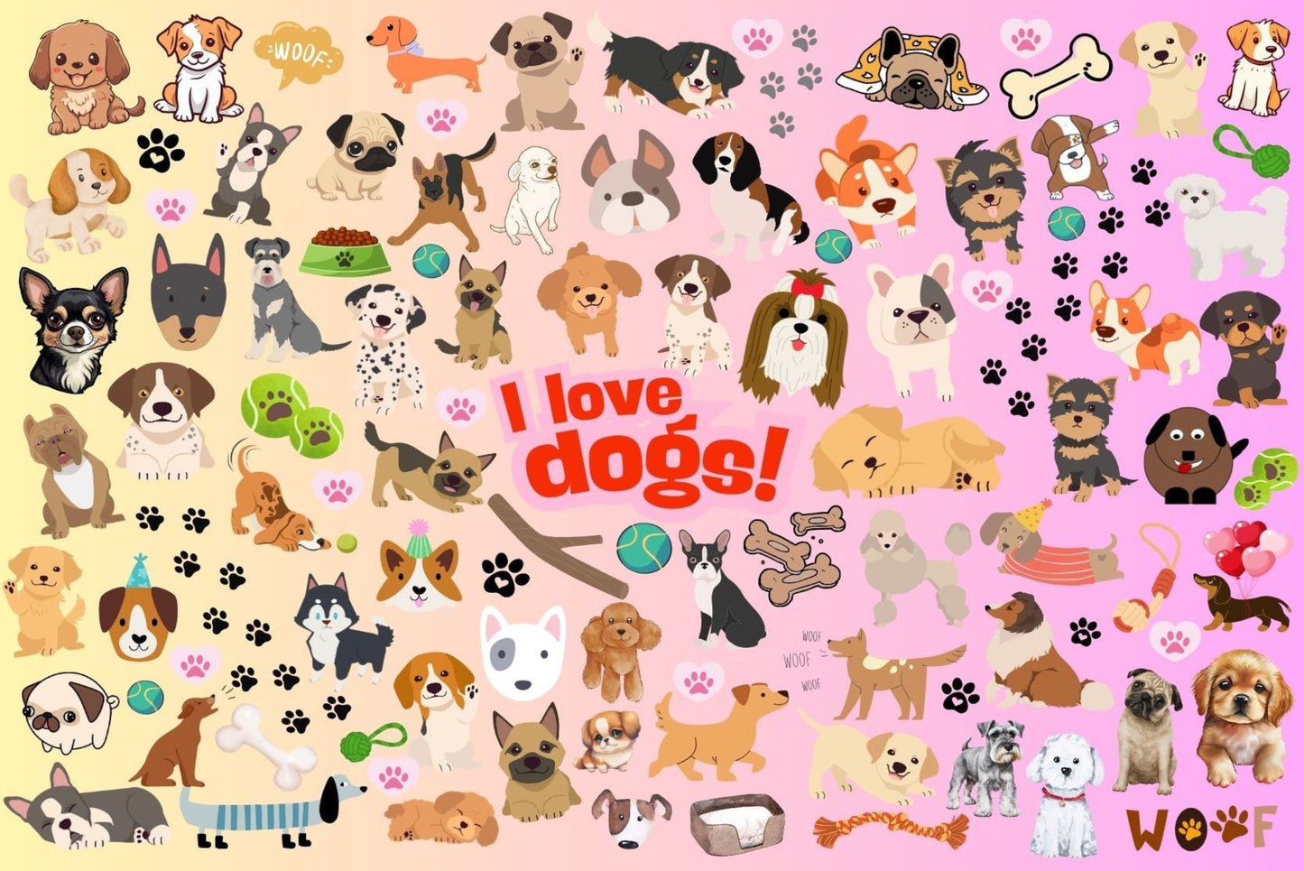 Ansichtkaart I love dogs