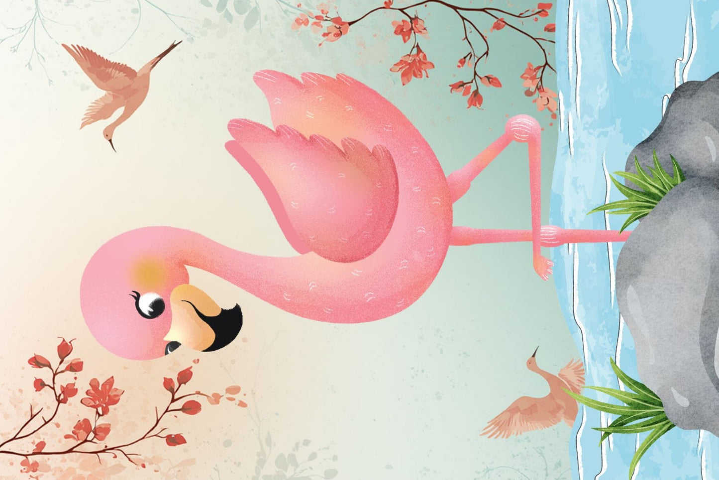 Ansichtkaart Cute Flamingo