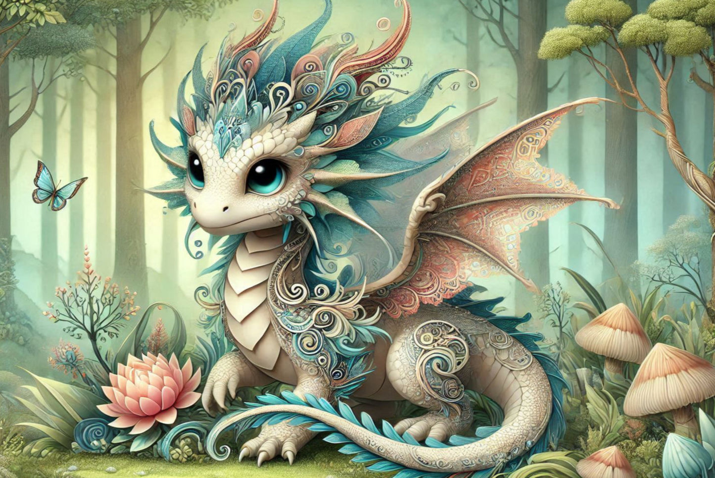 Ansichtkaart Draak sierlijk