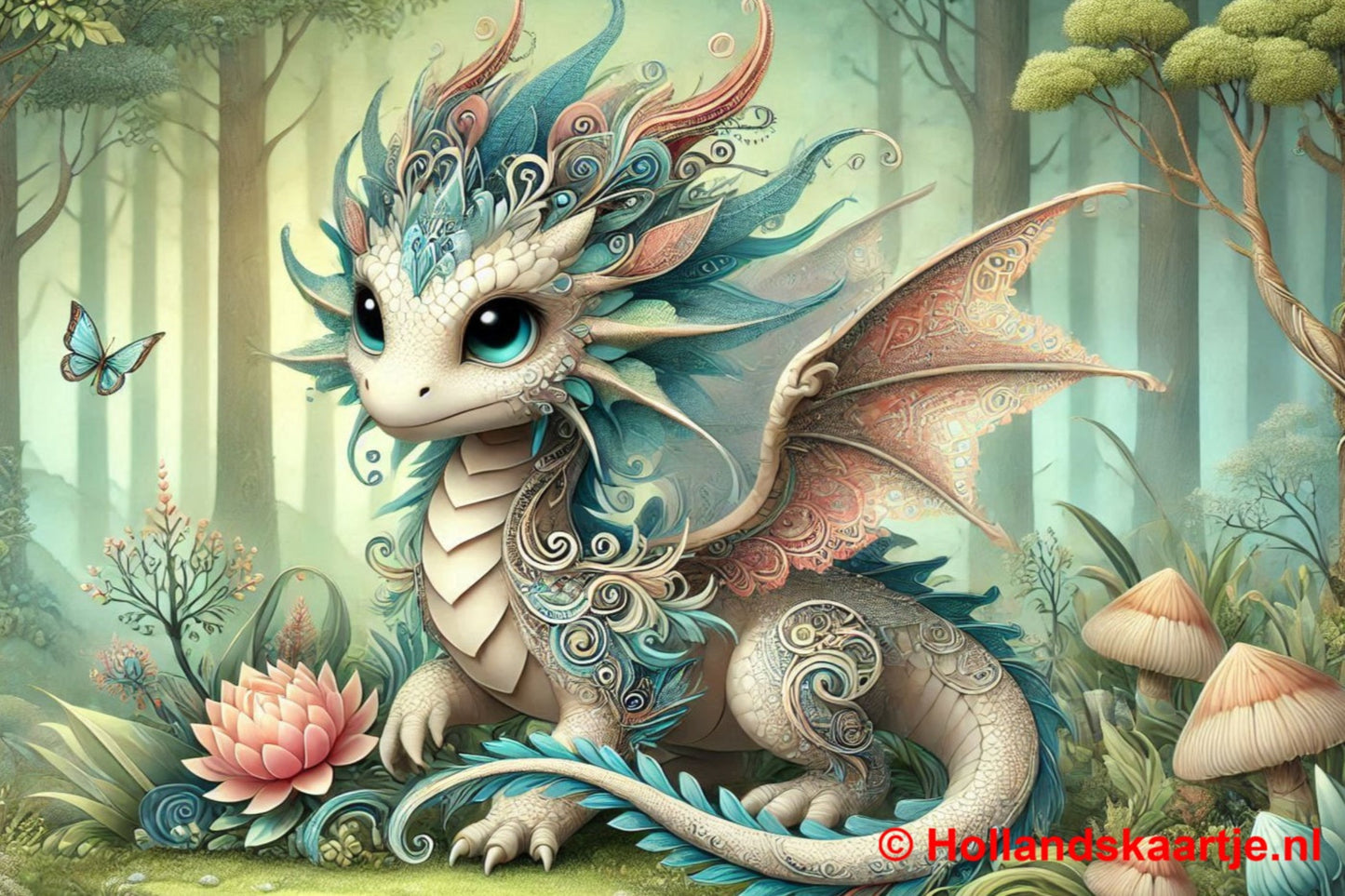 Ansichtkaart Draak - Sierlijk