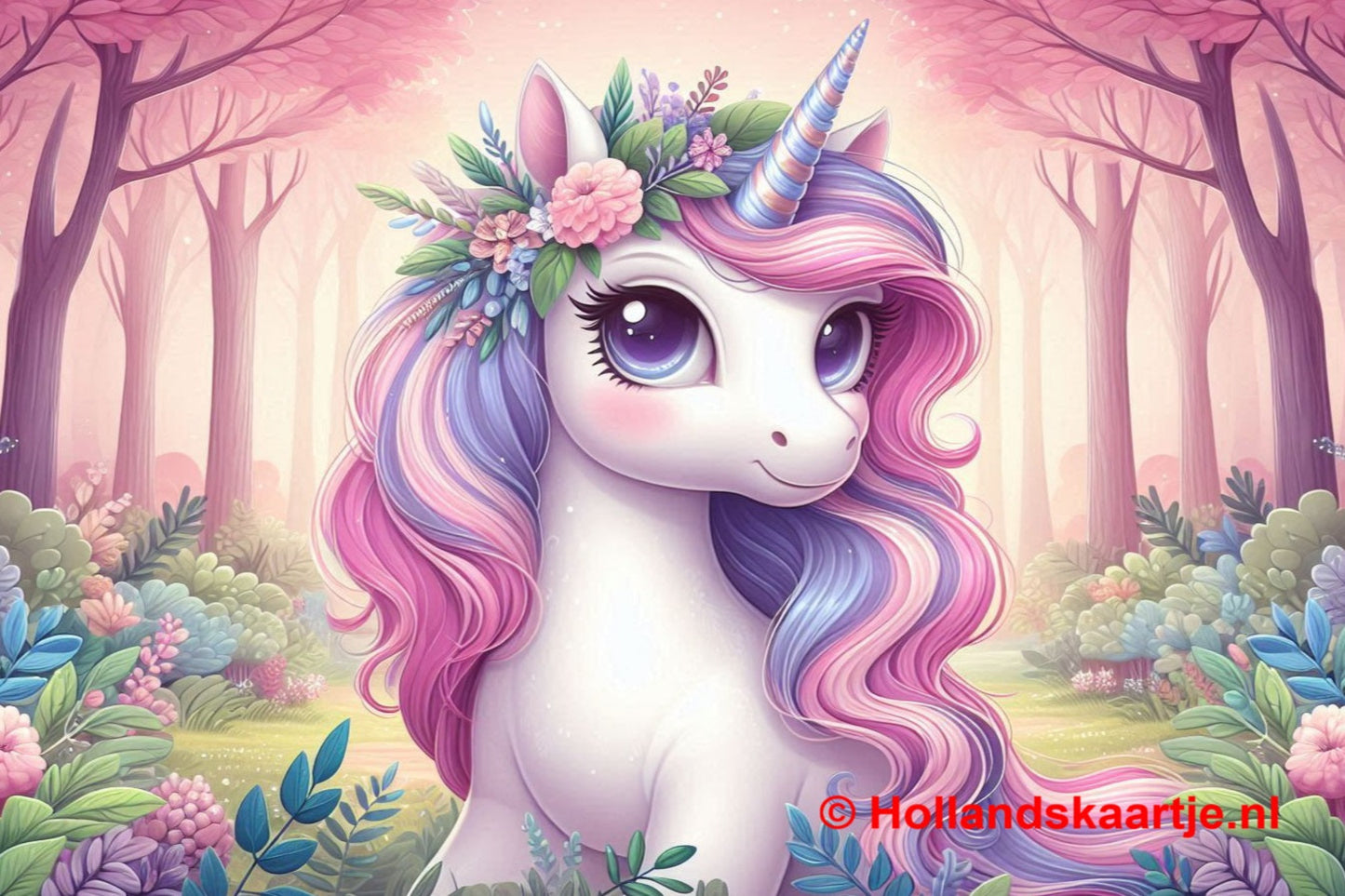Ansichtkaart Eenhoorn Flower
