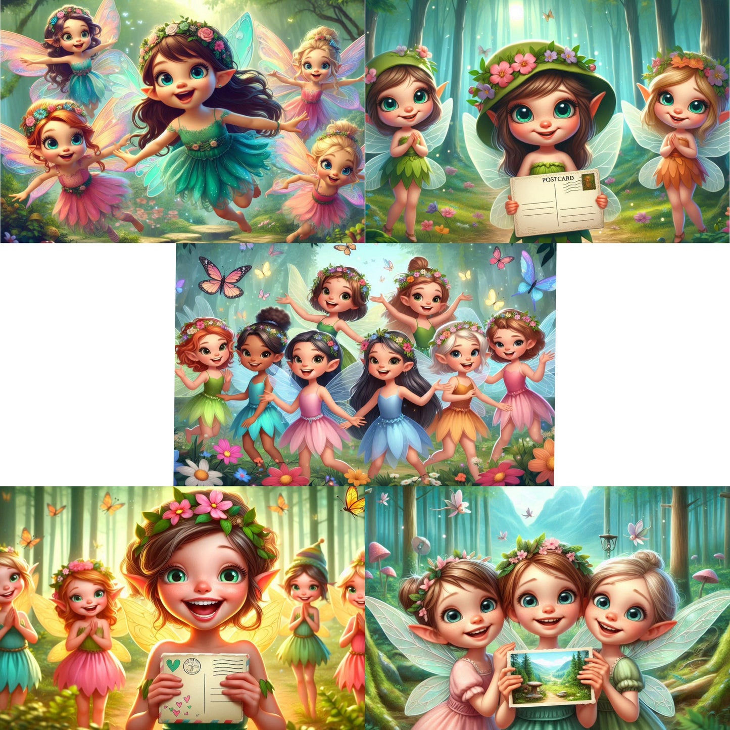 Ansichtkaartenset Elfjes