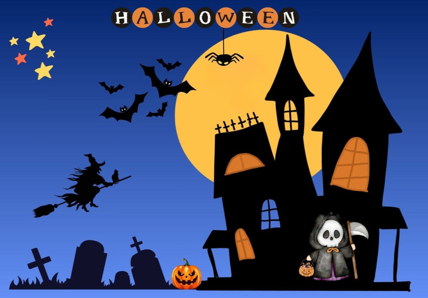 Ansichtkaart Halloween by night