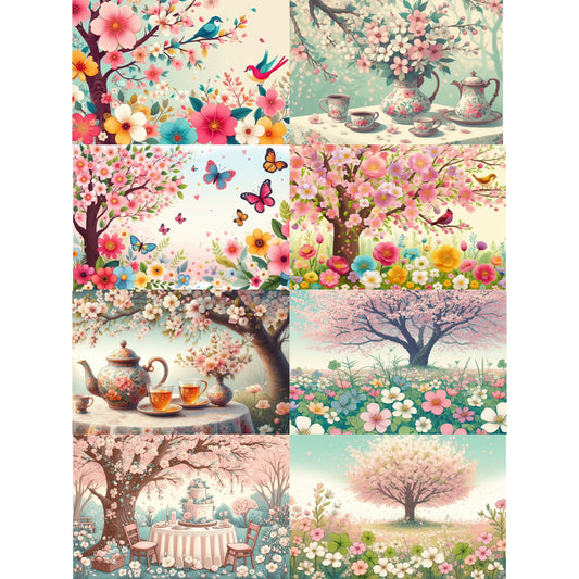 Set of 8 'Spring Blossom' postcards