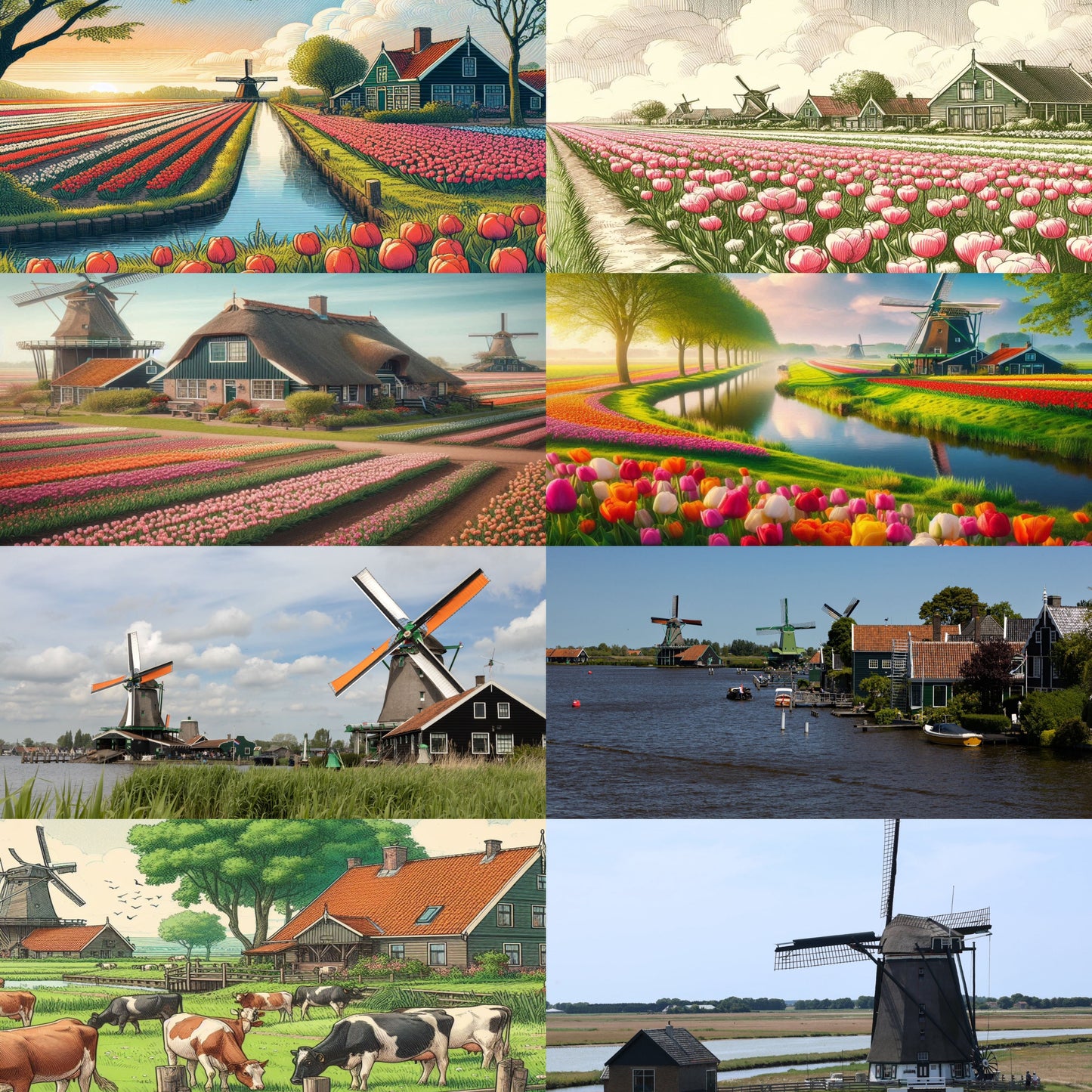 Ansichtkaartenset Molens