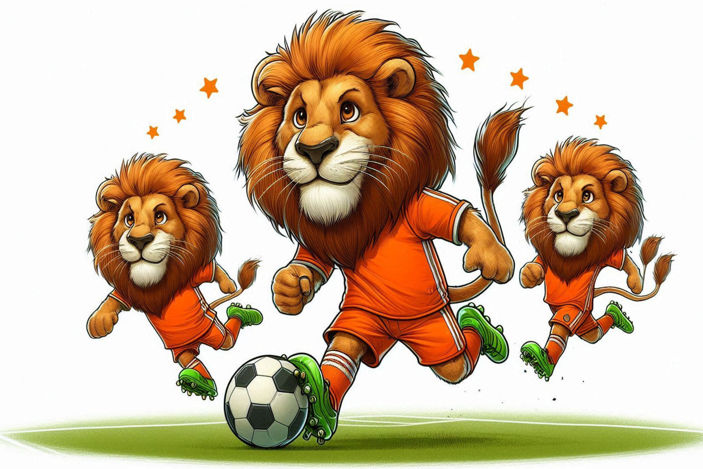 Ansichtkaart Oranje Leeuwen