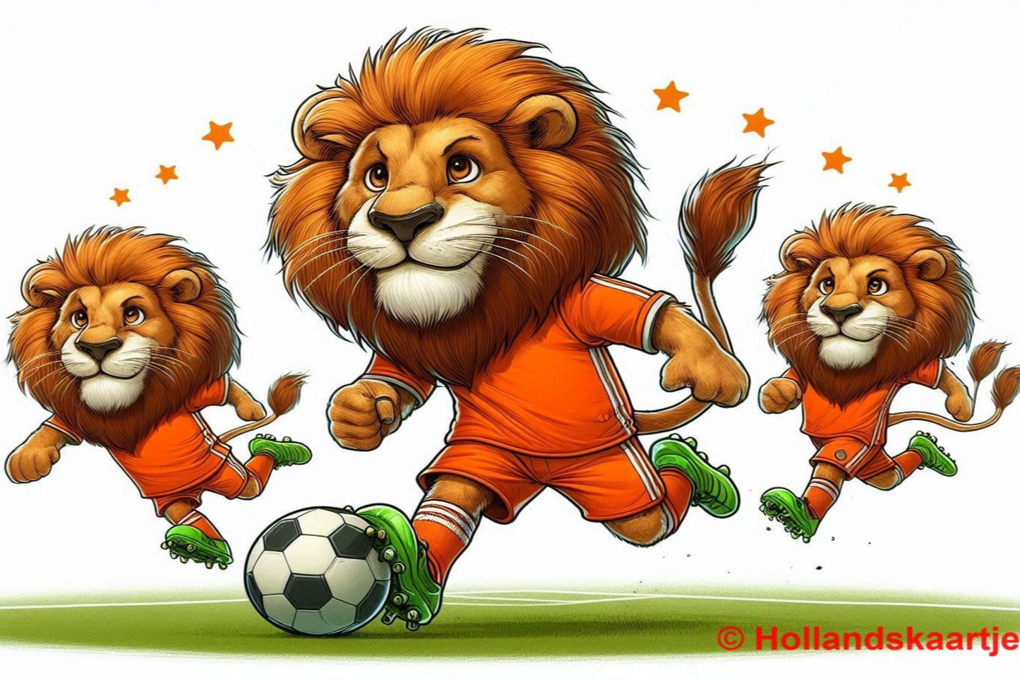 Ansichtkaart Oranje Leeuwen