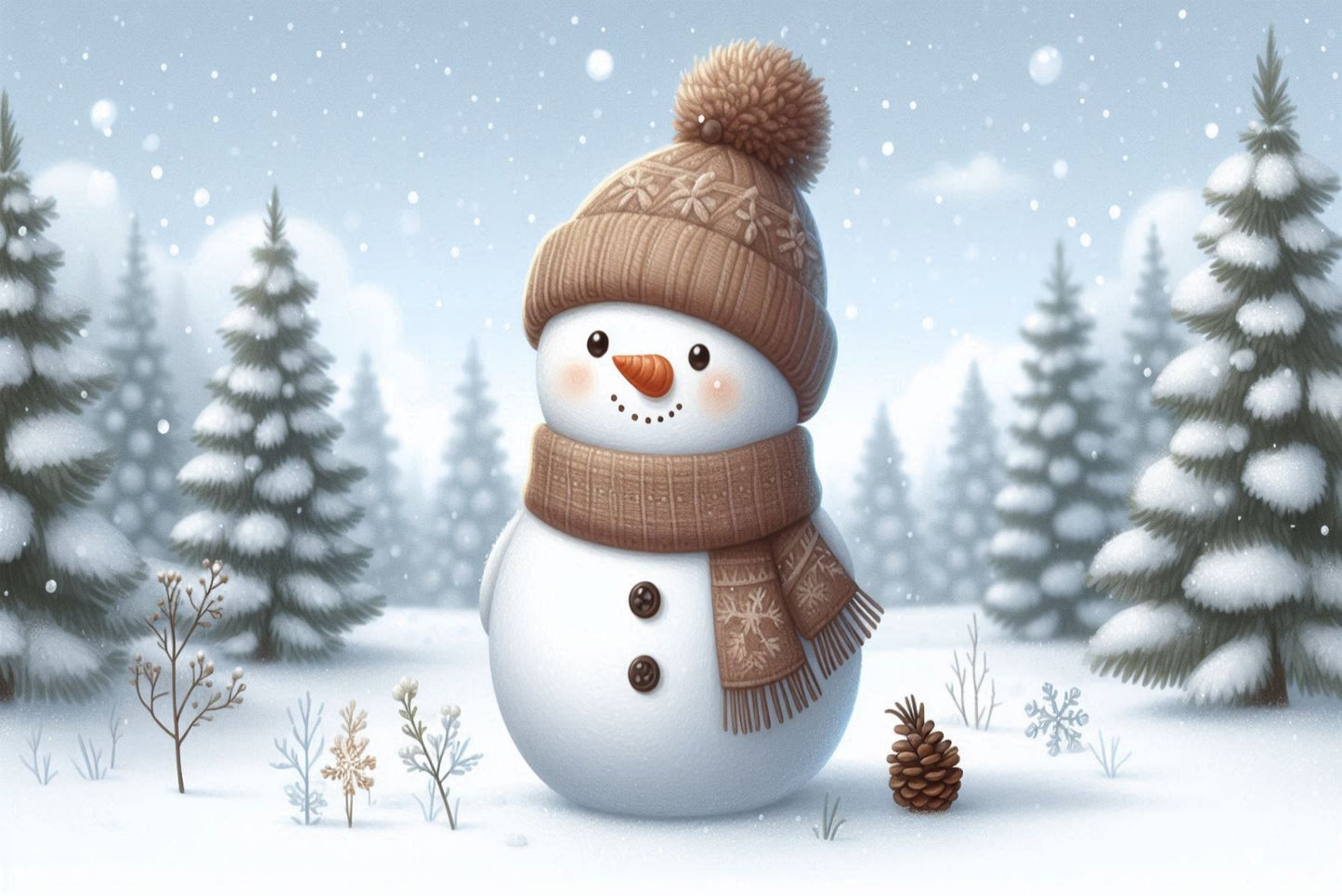 Ansichtkaart sneeuwpo in het bos