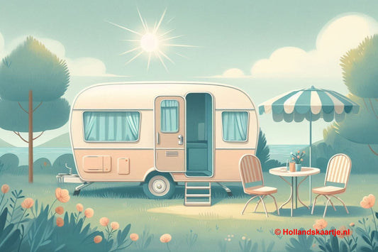 Ansichtkaart Vakantie caravan, postcrossing