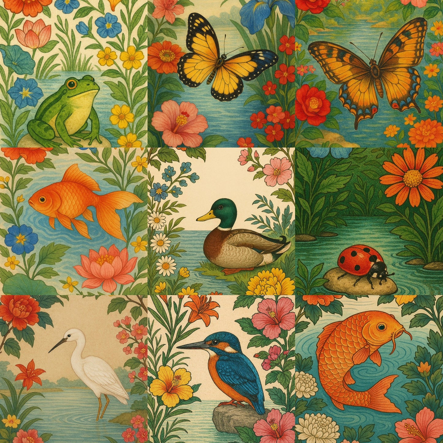 Ansichtkaarten set Aan de waterkant