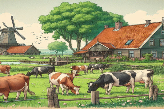 Ansichtkaart Boerderij met koeien