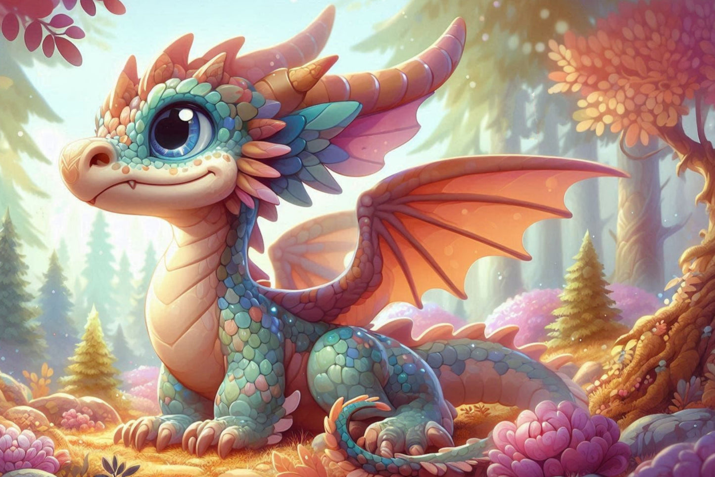 Ansichtkaart Draak in het bos