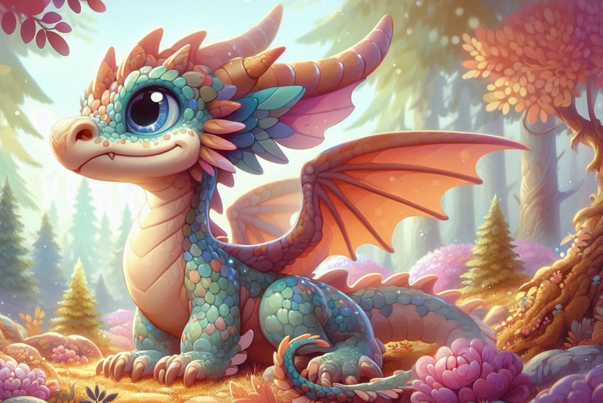 Ansichtkaart Draak in het bos