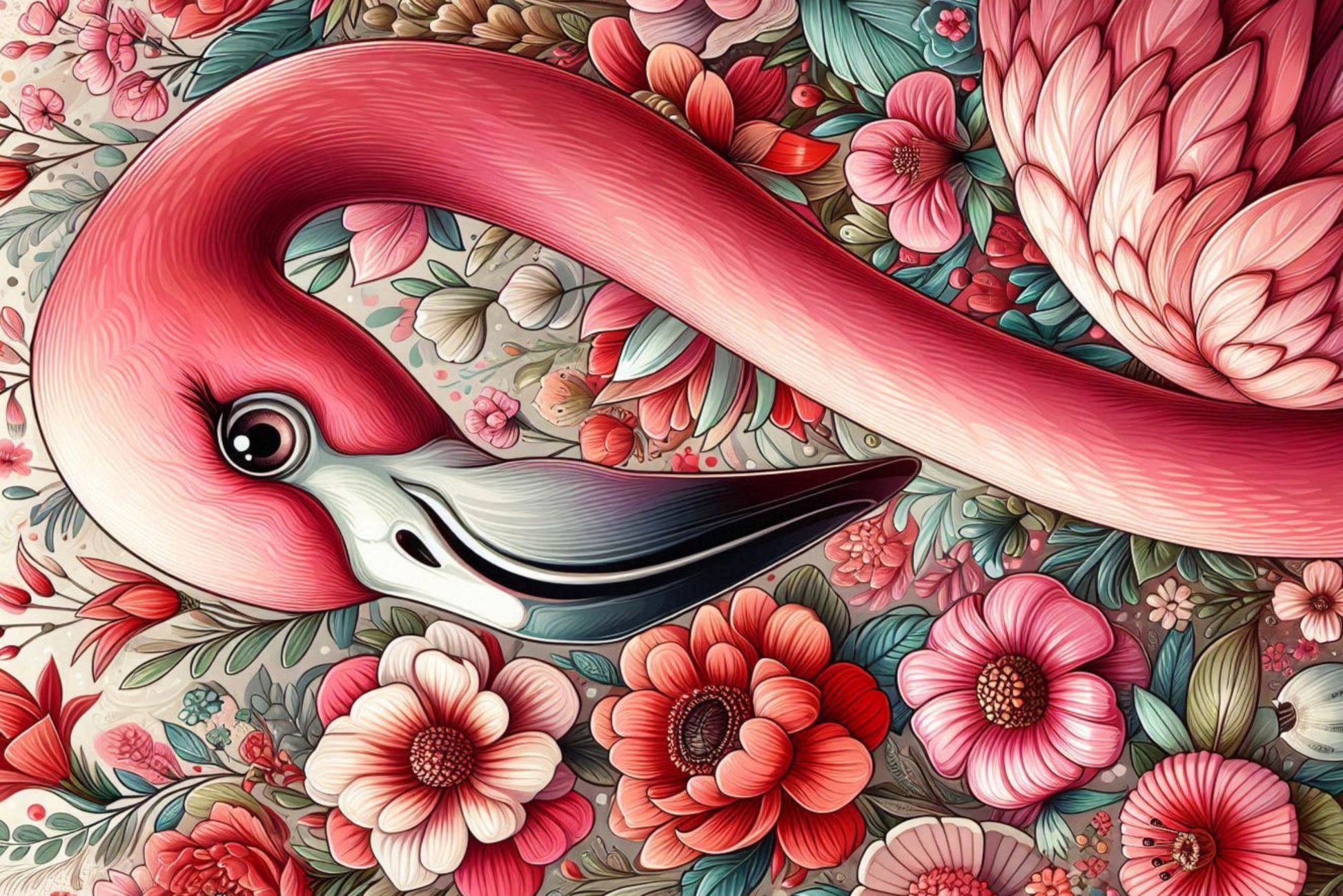 Ansichtkaart Flamingo