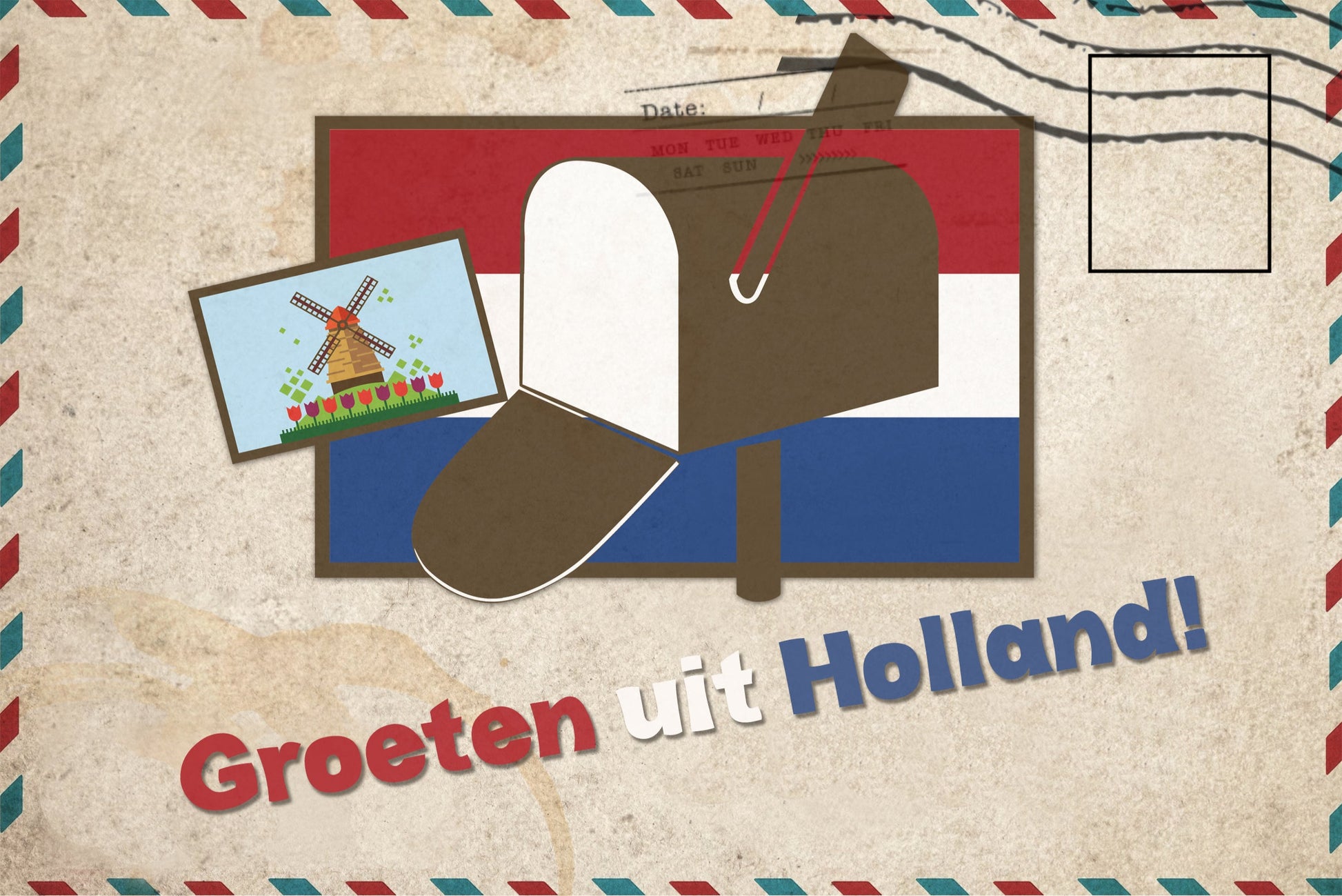 Ansichtkaart Groeten uit Holland