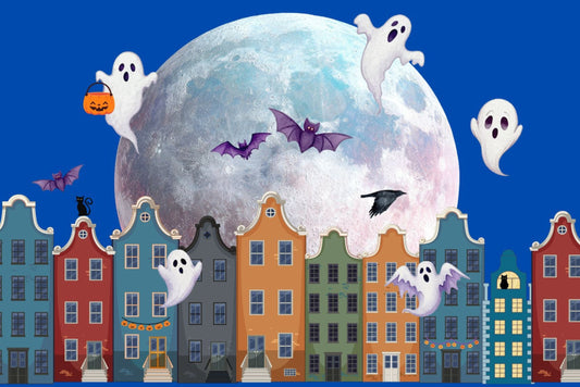 Ansichtkaart Halloween in Amsterdam