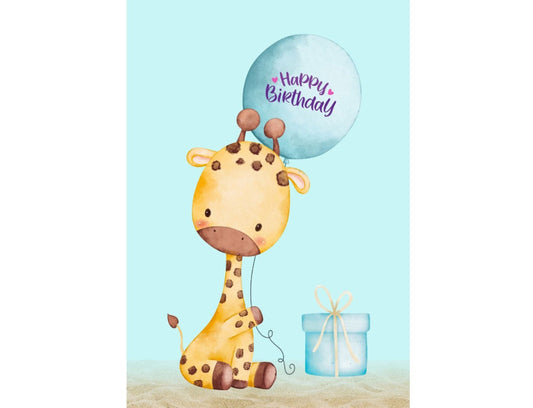 Ansichtkaart Happy Birthday Giraffe, Postcrossing