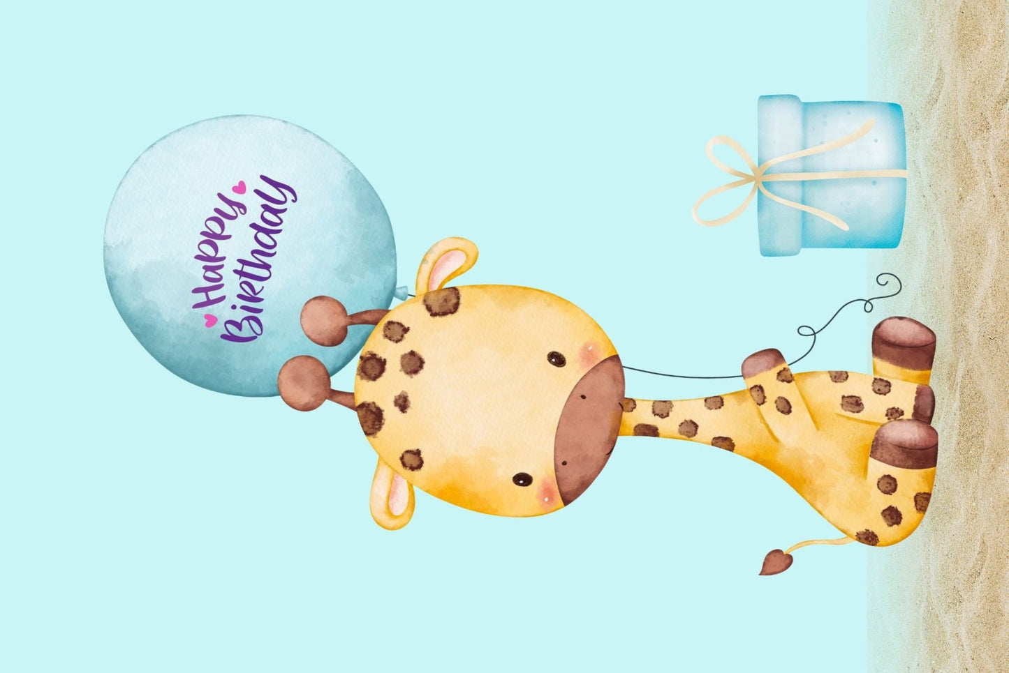 Ansichtkaart Happy Birthday Giraffe