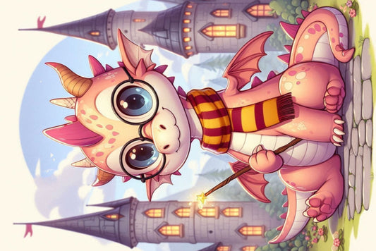 Ansichtkaart Harry Potter Draak met toverstaf