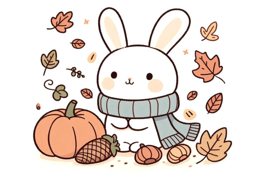 Ansichtkaart Herfst Konijn