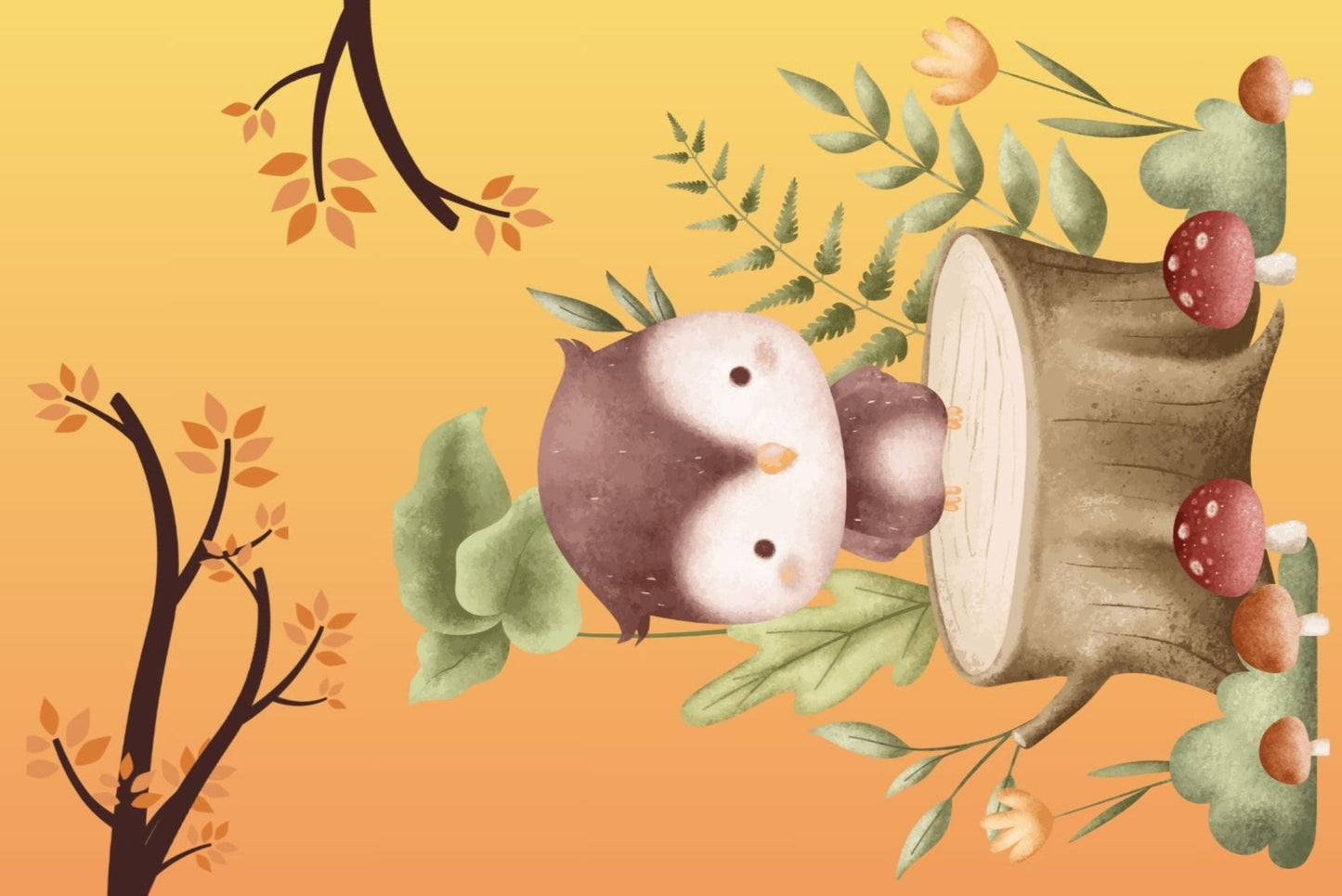 Ansichtkaart Herfst Uil