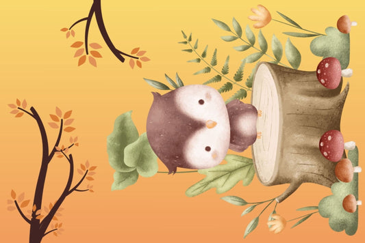 Ansichtkaart Herfst Uil