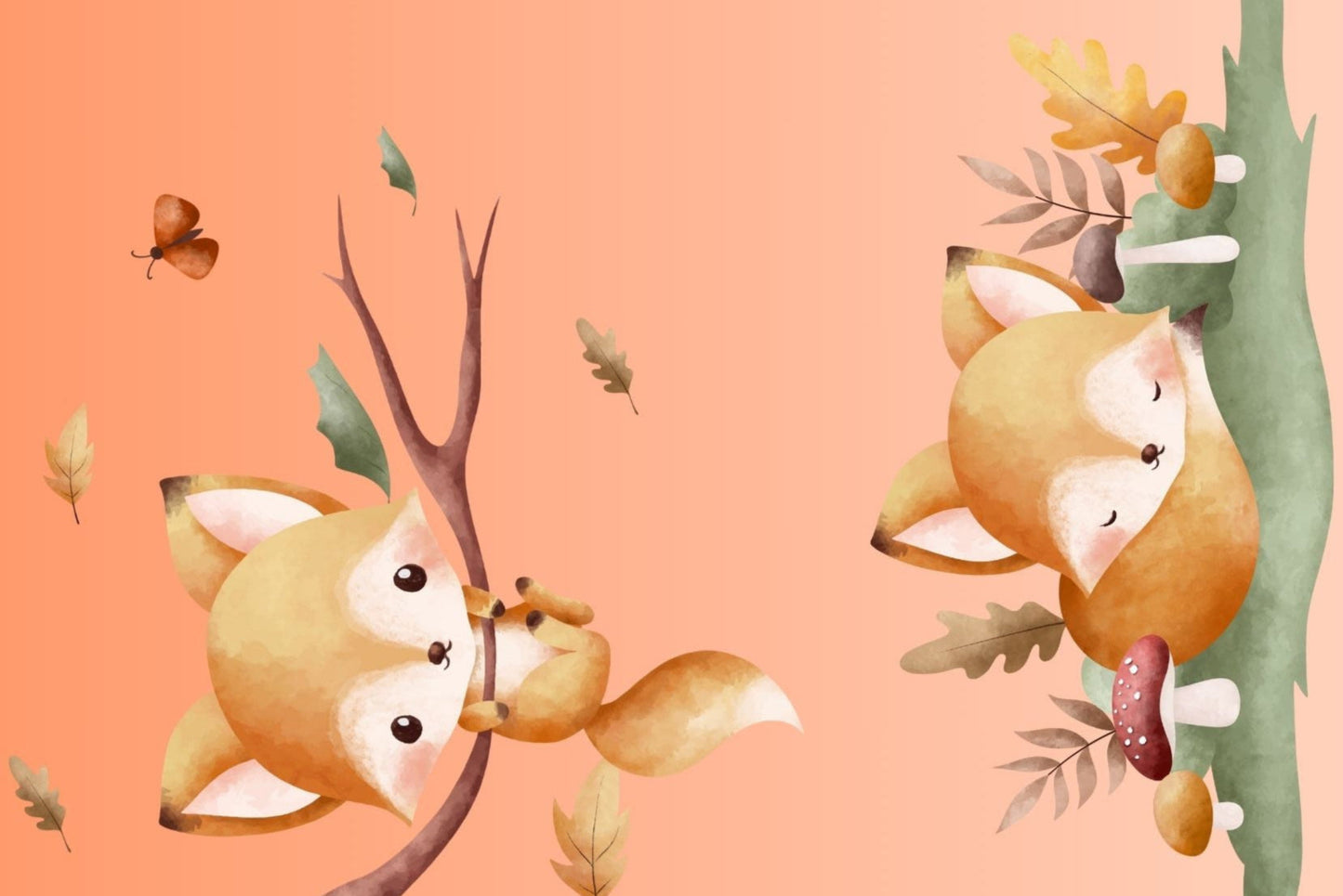 Ansichtkaart herfst Vosjes