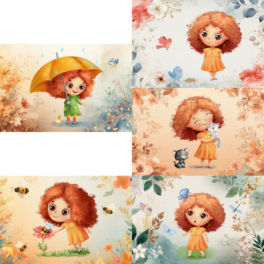 PRE ORDER Set 'Kleine Meid', 10 stuks ansichtkaarten