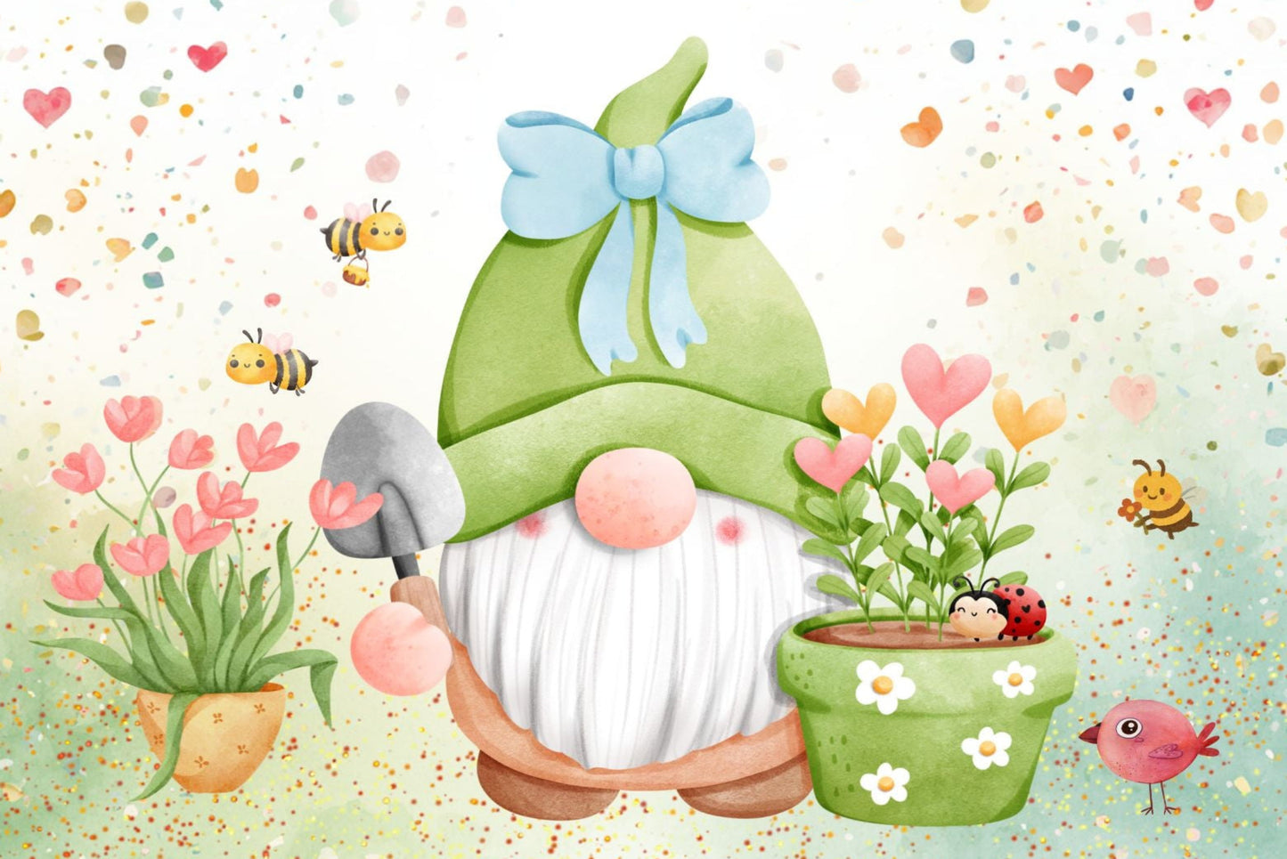 Anscihtkaart Lente Gnome