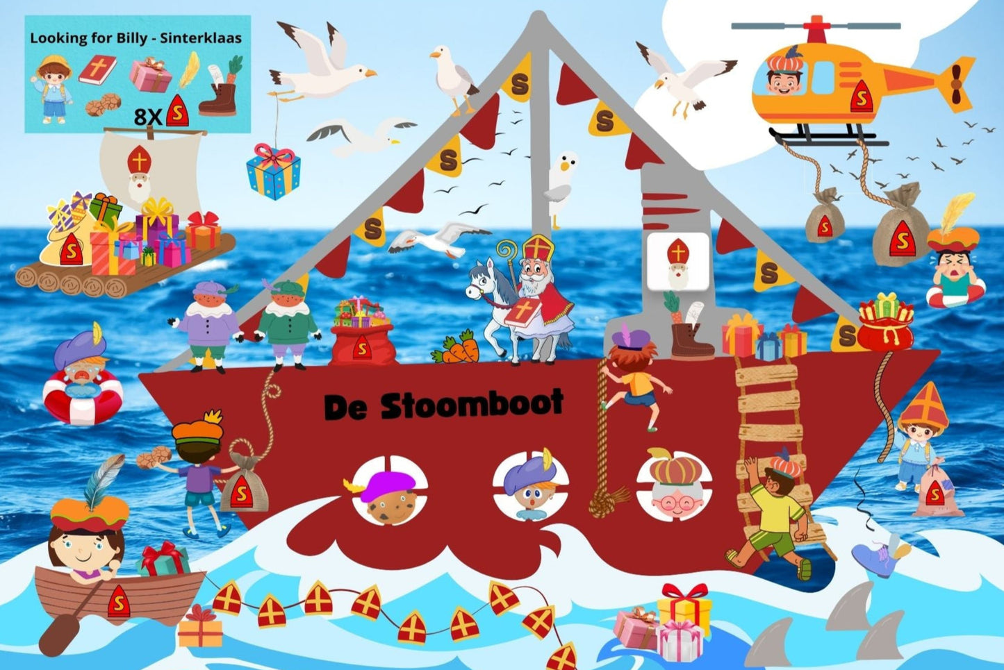 Ansichtkaart Looking for Billy Sinterklaas