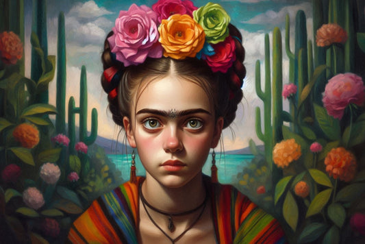 Ansichtkaart  Meisje met de bloemen