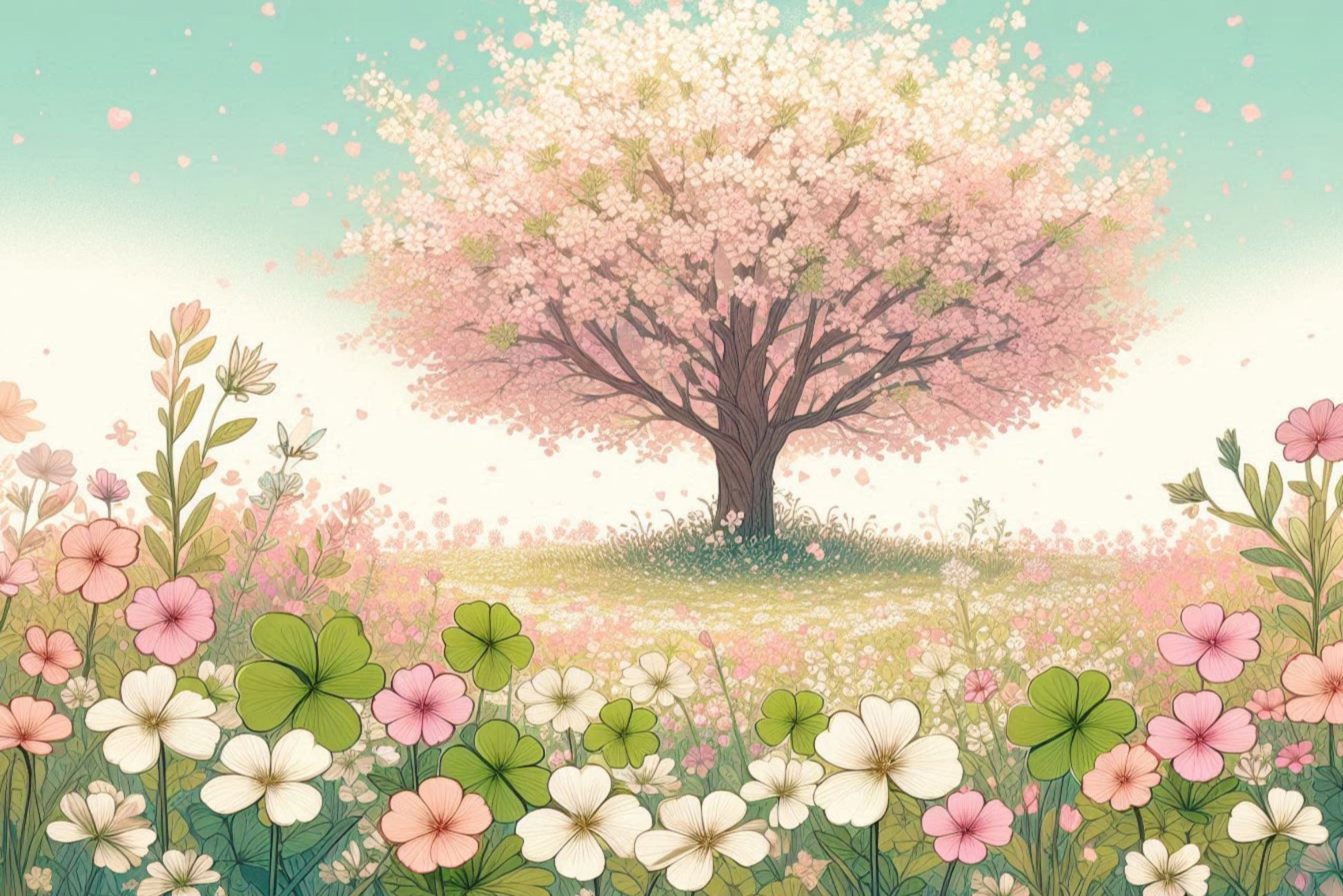 Ansichtkaart op en top lente