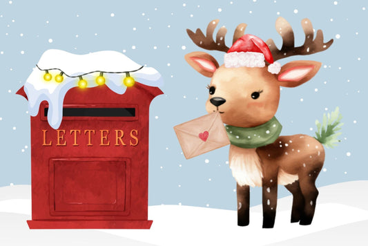 Ansichtkaart rendier bij brievenbus, Postcrossing