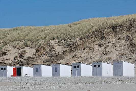 Ansichtkaart strandhuisjes