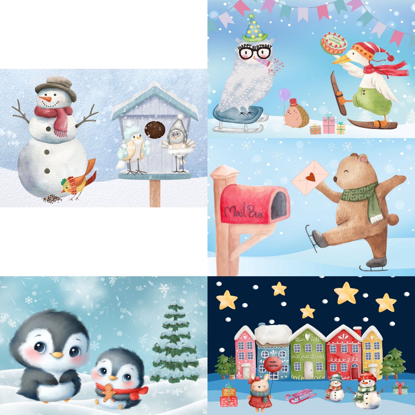 Set 'Sweet Winter' postcards, 10 pieces